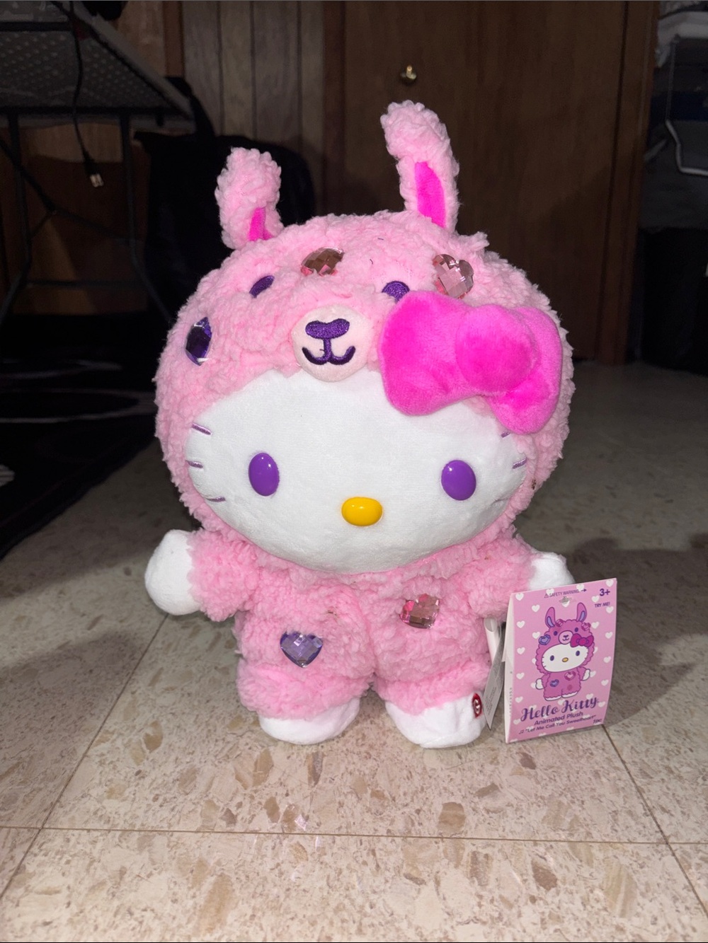 Hello Kitty Pink Easter Bunny Animated Plush